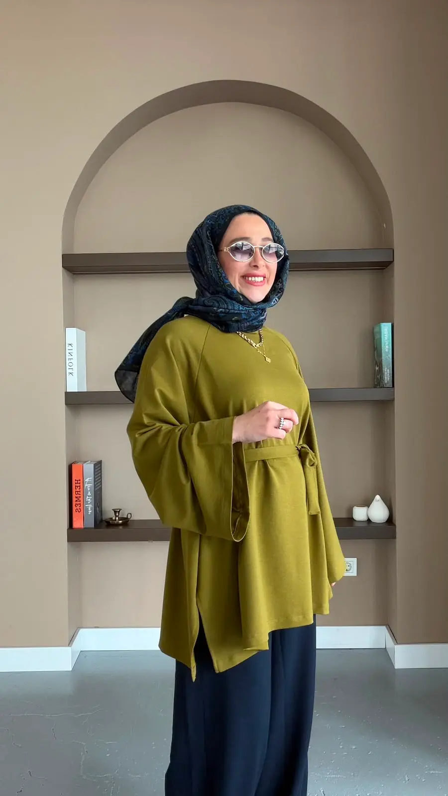 ALEYNA VOLANLI TUNİK - YEŞİL