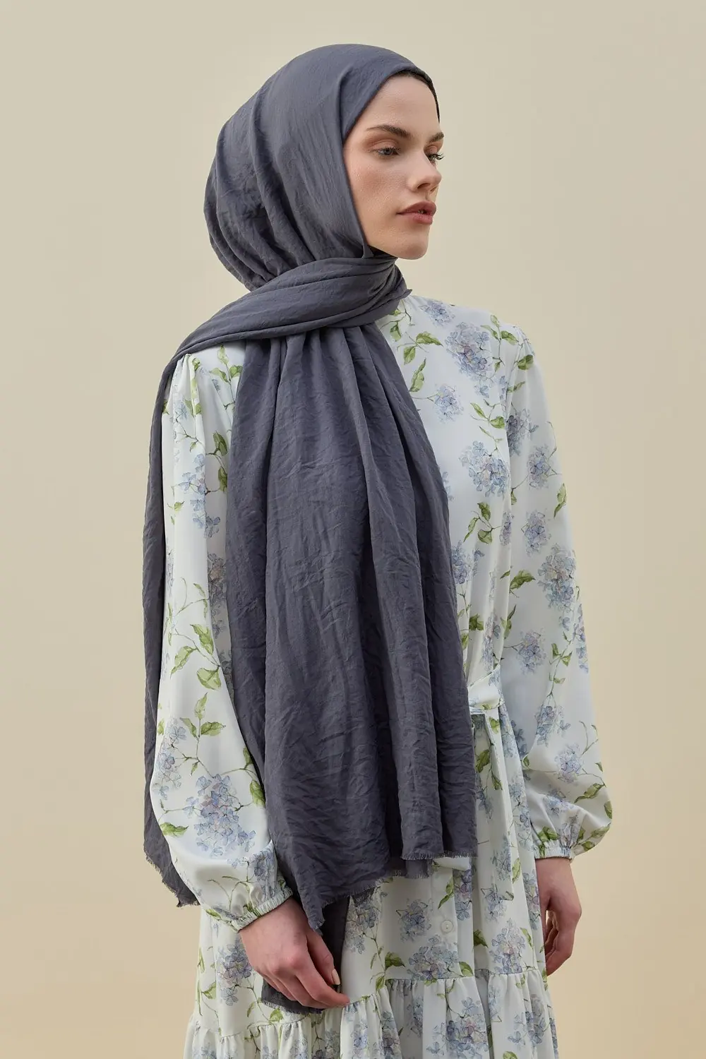 MERWİSH SOFT BAMBU ŞAL - FÜME