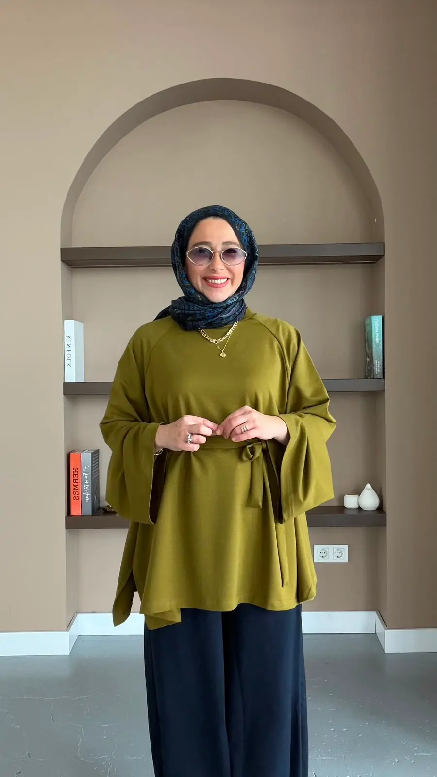 ALEYNA VOLANLI TUNİK - YEŞİL