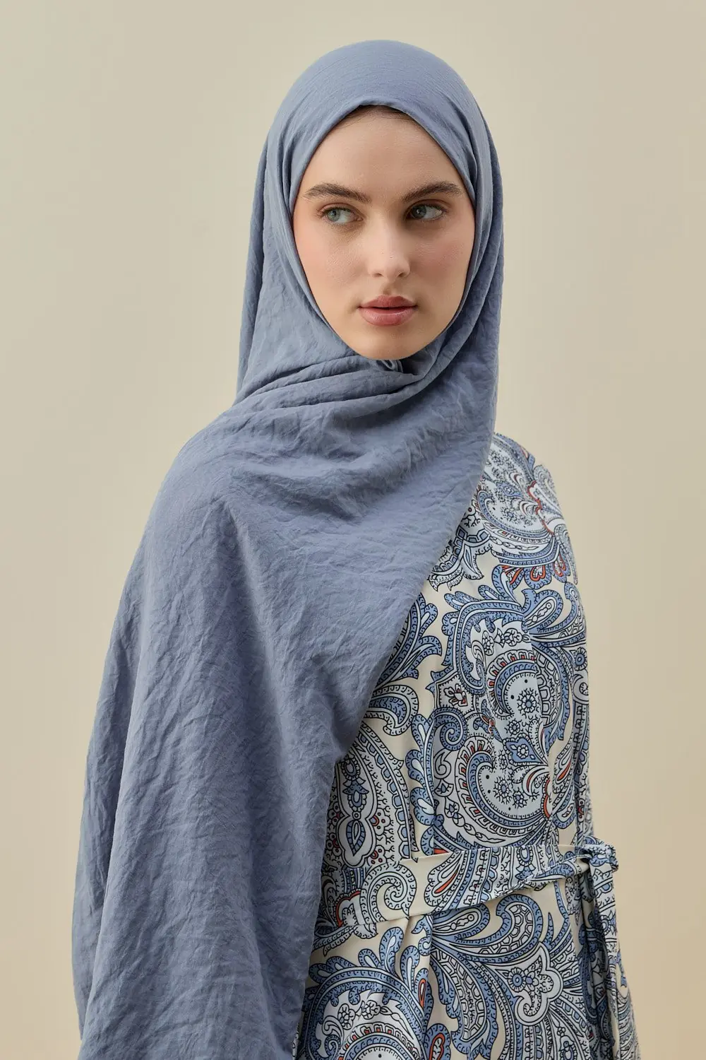 MERWİSH SOFT BAMBU ŞAL - BUZ MAVİSİ