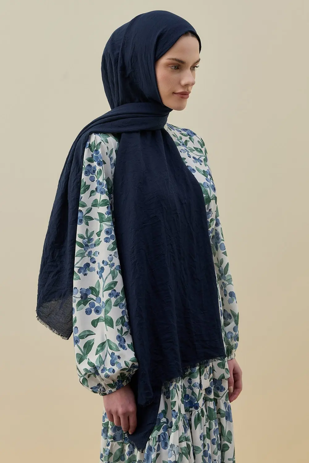 MERWİSH SOFT BAMBU ŞAL - LACİVERT