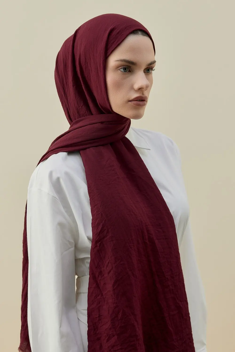 MERWİSH SOFT BAMBU ŞAL - BORDO