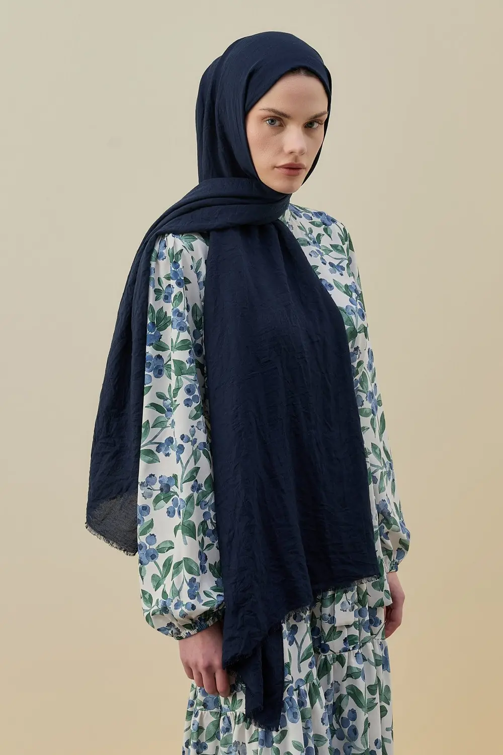 MERWİSH SOFT BAMBU ŞAL - LACİVERT