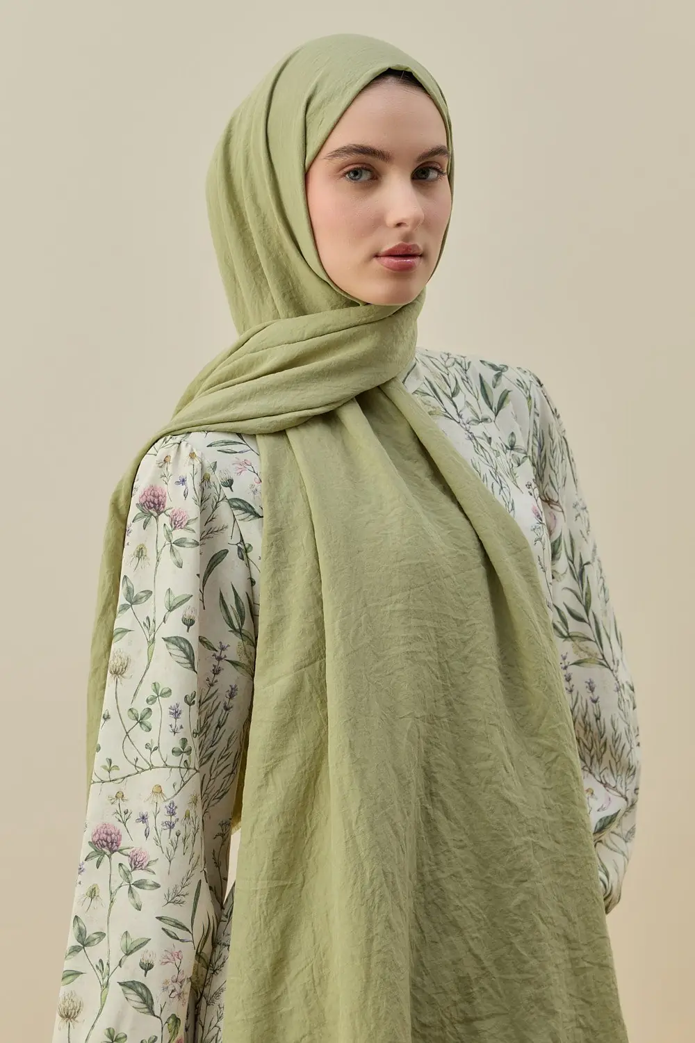 MERWİSH SOFT BAMBU ŞAL - ÇAĞLA YEŞİLİ