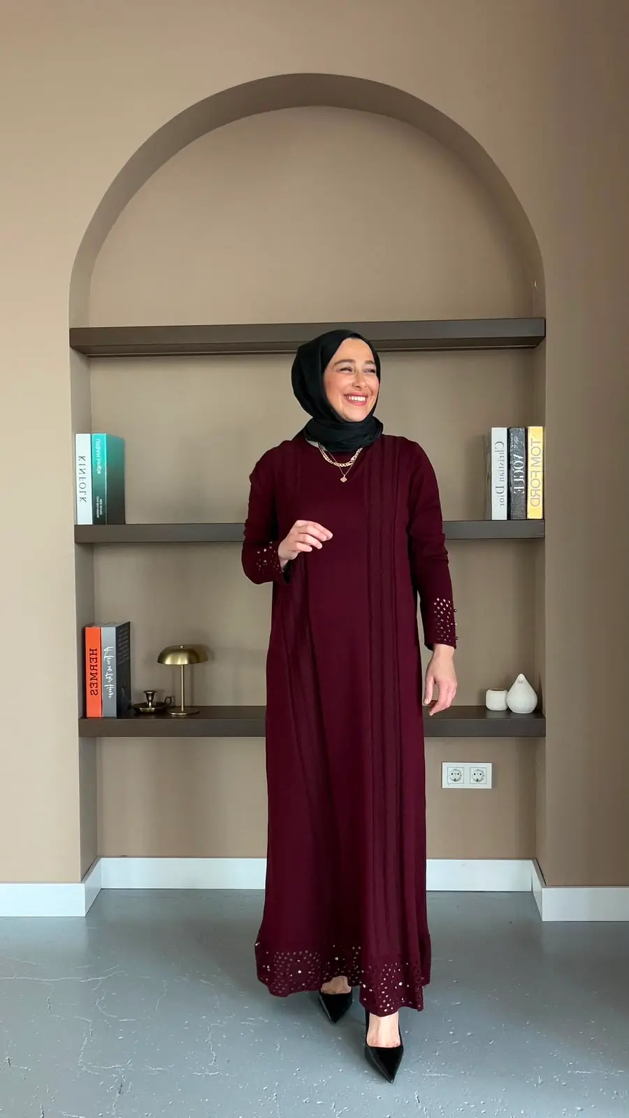 NİLAY TRİKO ELBİSE - BORDO