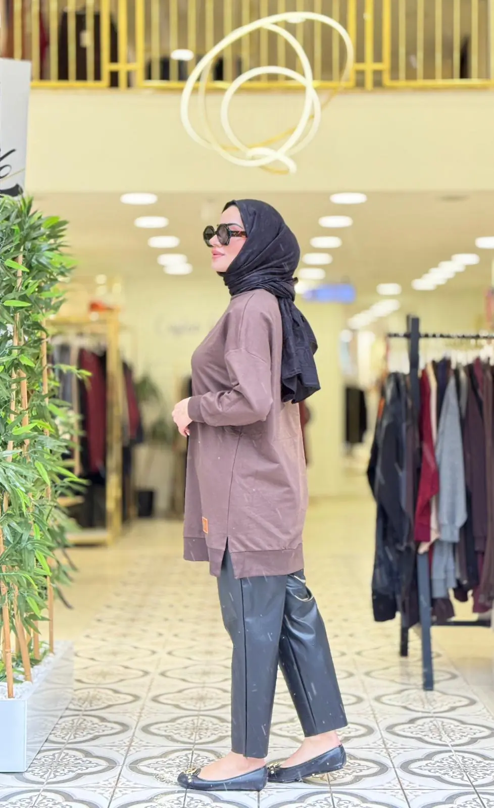 MUNA DÜZ SWEATSHİRT - KAHVE