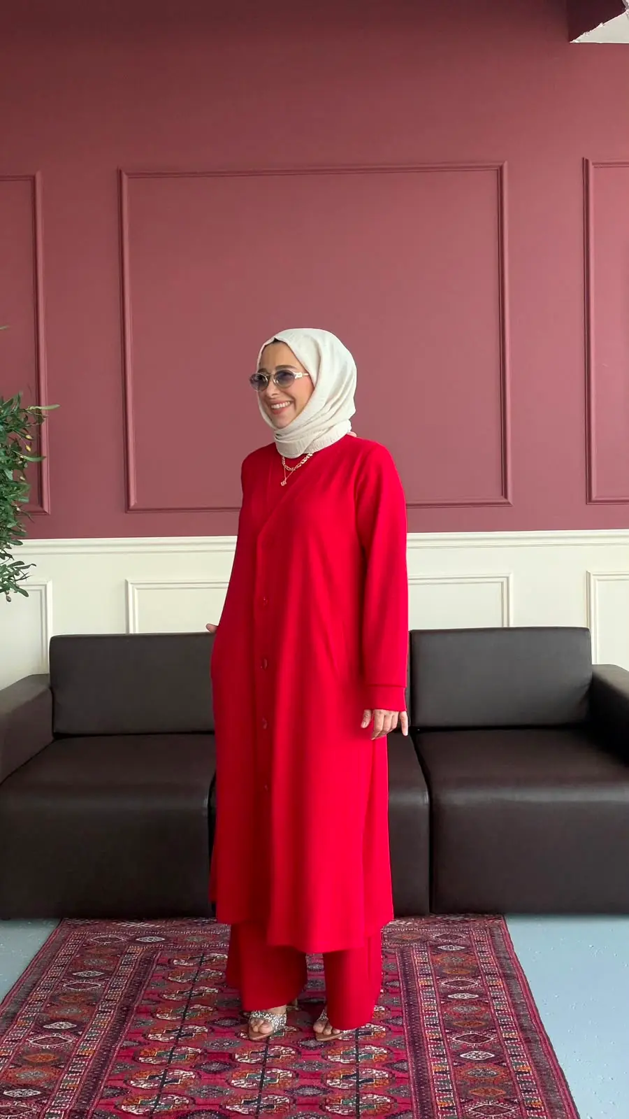 HİRA 3 LÜ TAKIM - KIRMIZI