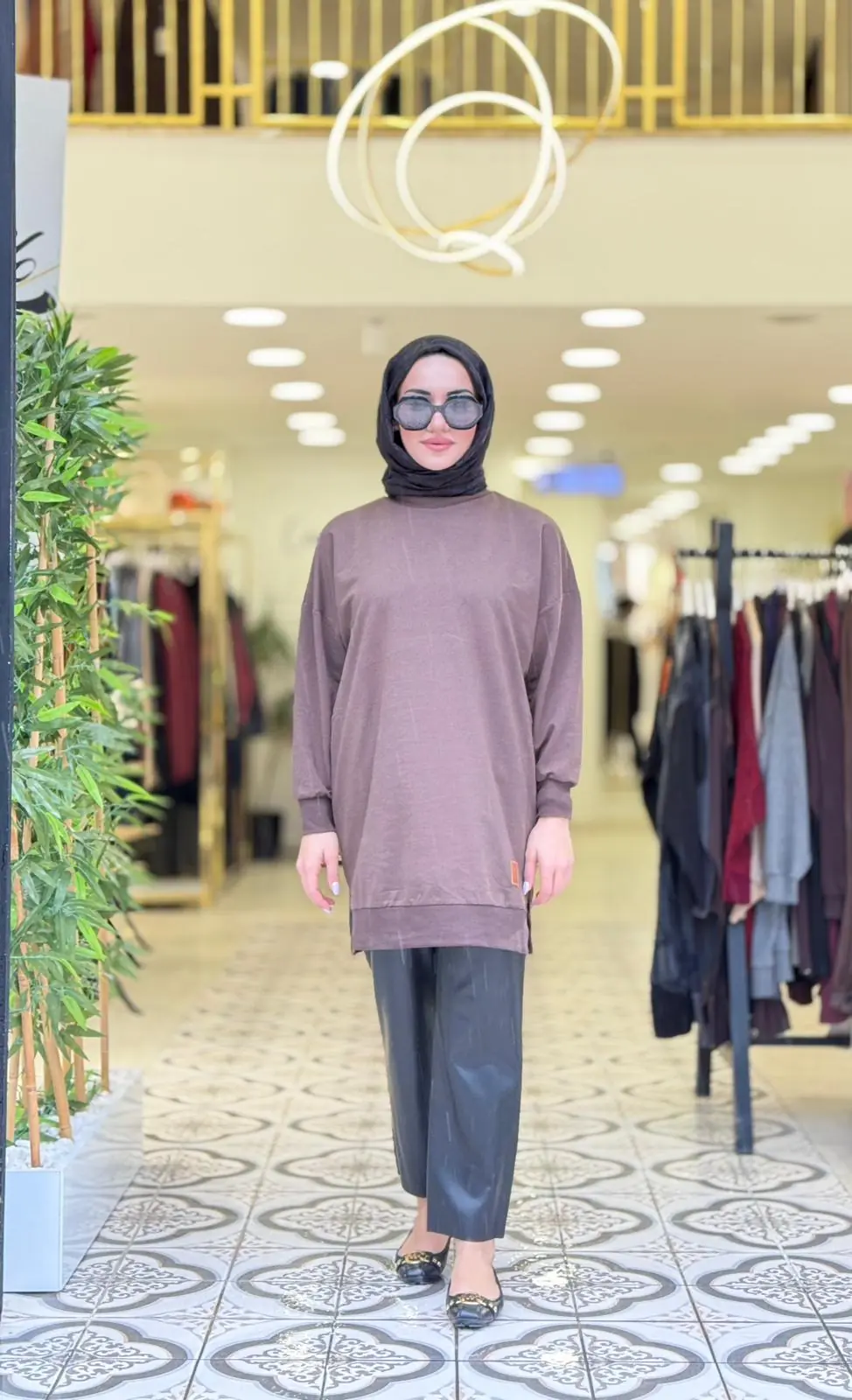 MUNA DÜZ SWEATSHİRT - KAHVE