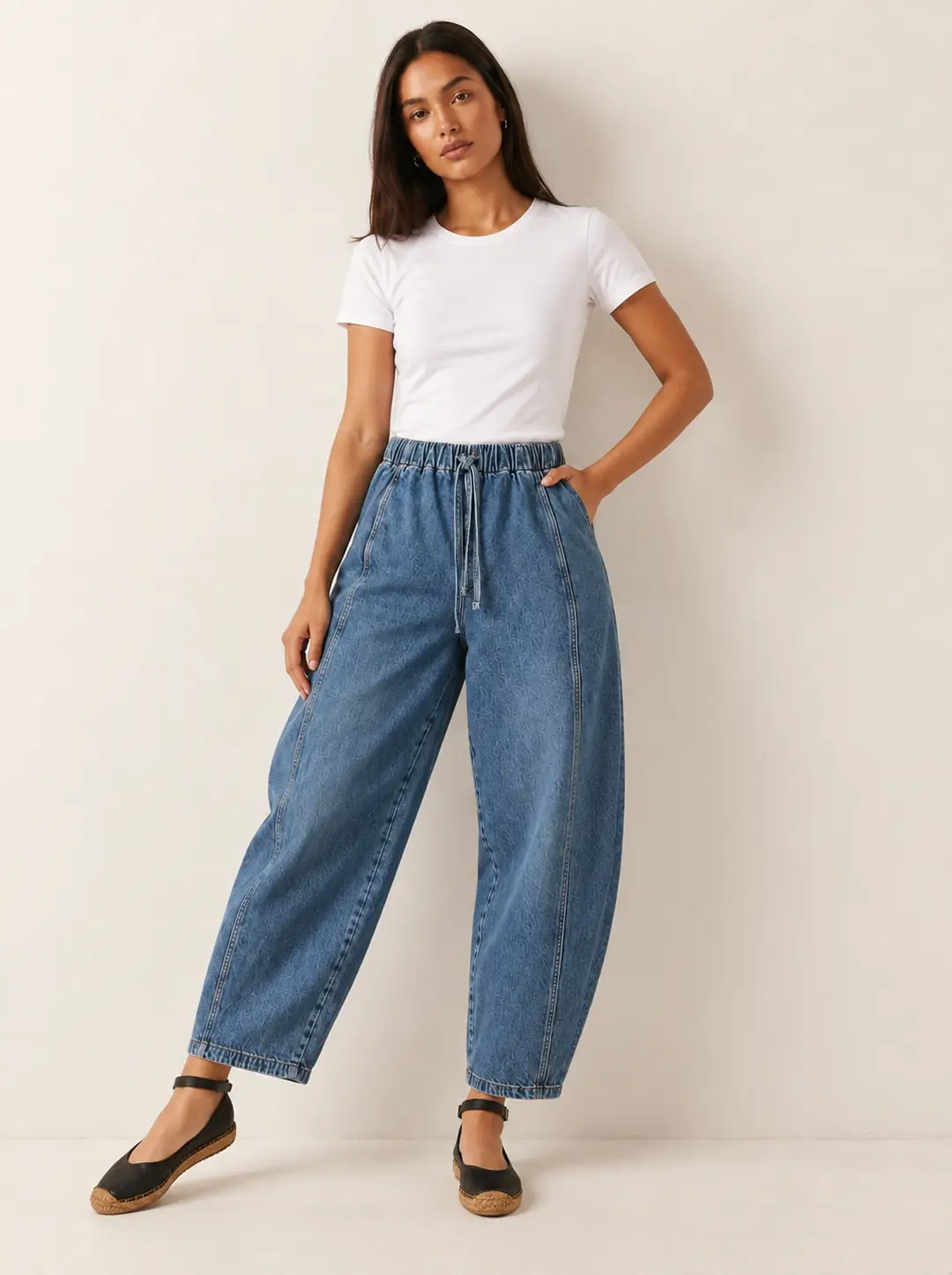RETRO BARREL DENİM PANTOLON - MAVİ