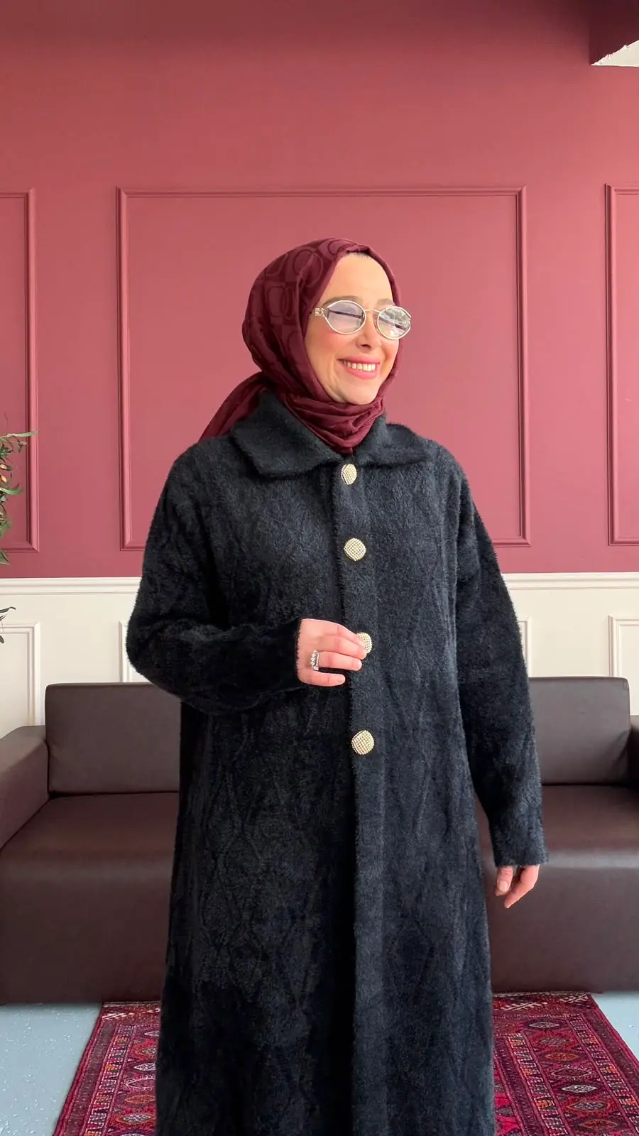 PERİ ANGORA UZUN KAP - SİYAH