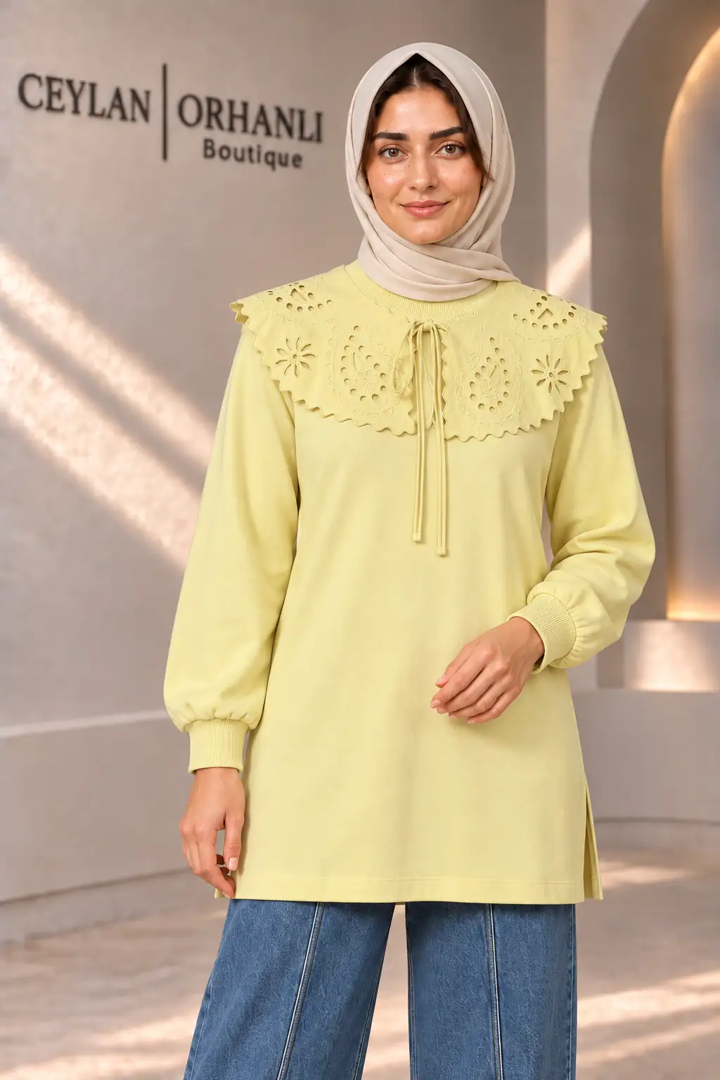 FULYA YAKALI TUNİK - SARI
