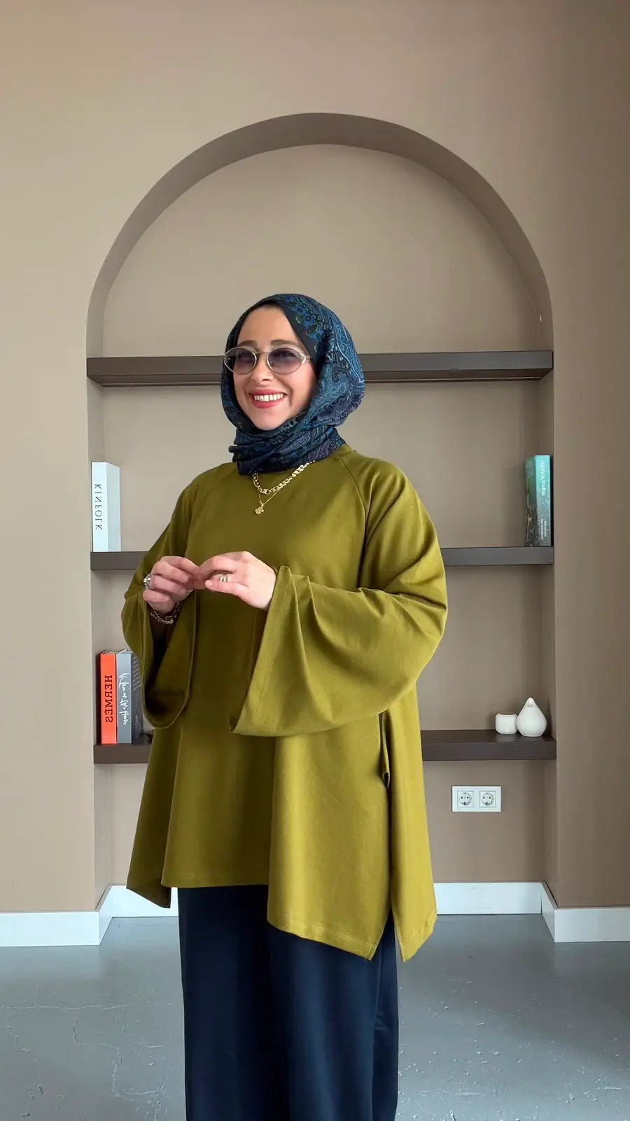 ALEYNA VOLANLI TUNİK - YEŞİL