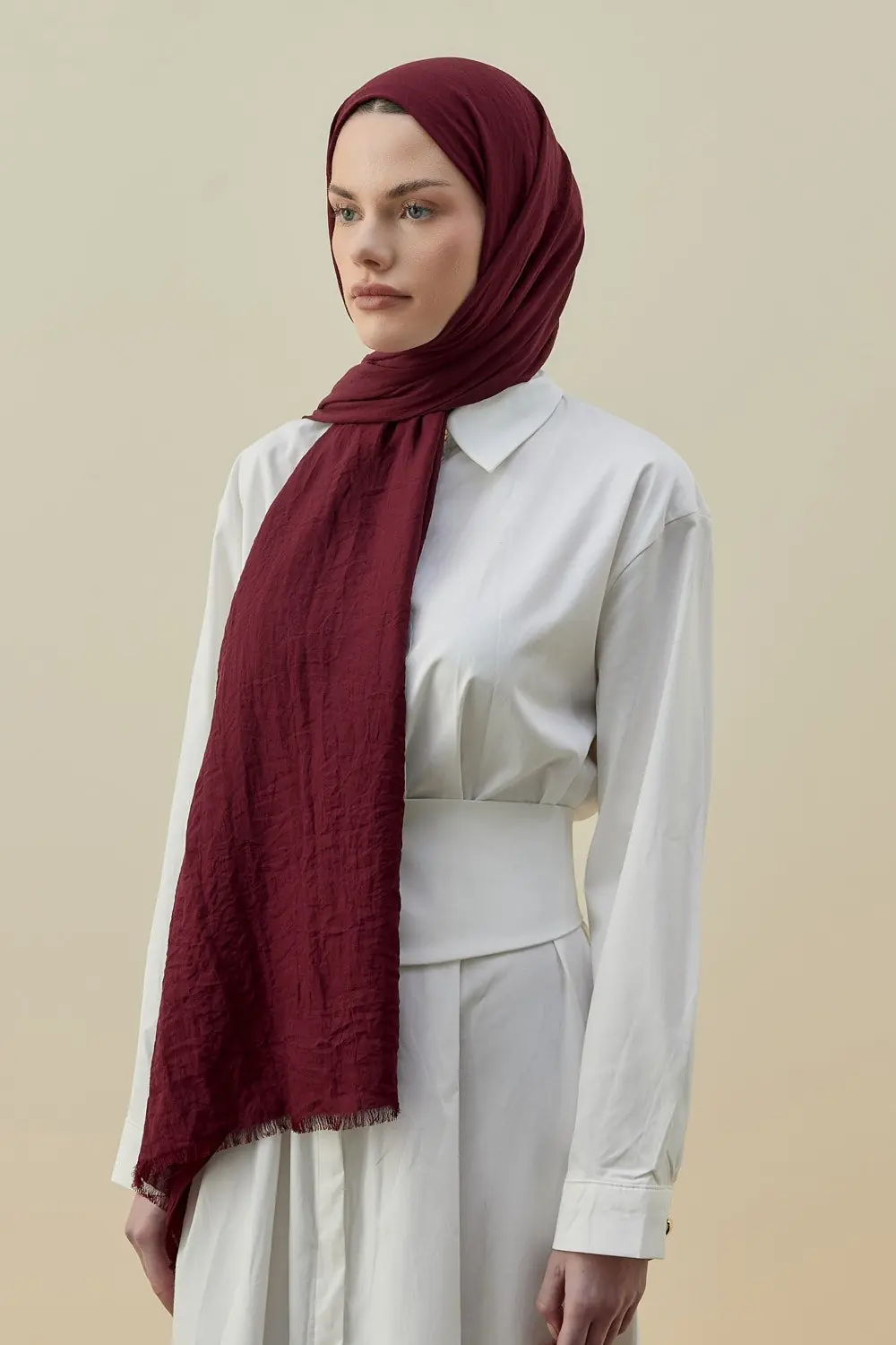 MERWİSH SOFT BAMBU ŞAL - BORDO