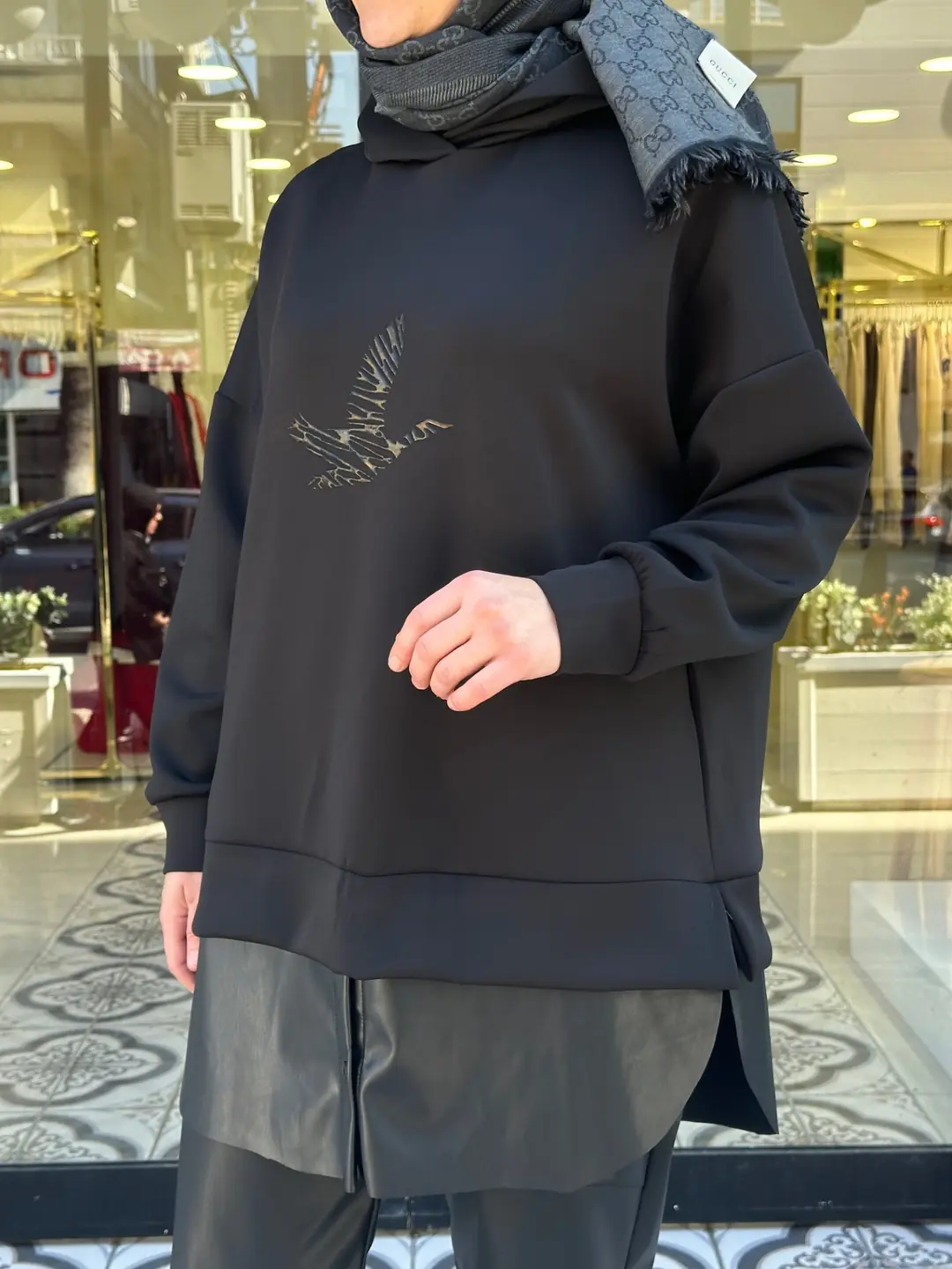 ANKA DERİ İÇLİKLİ SWEAT 1
