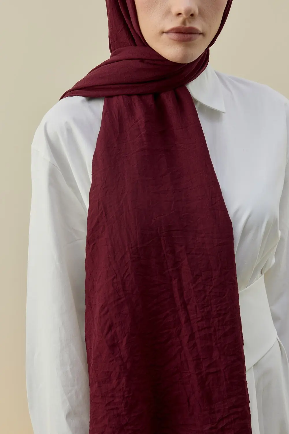 MERWİSH SOFT BAMBU ŞAL - BORDO