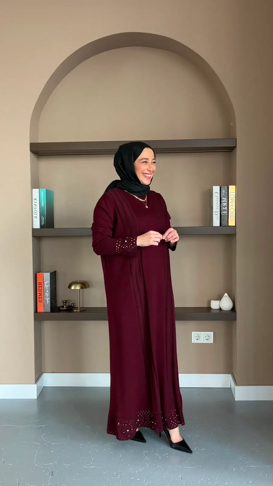 NİLAY TRİKO ELBİSE - BORDO