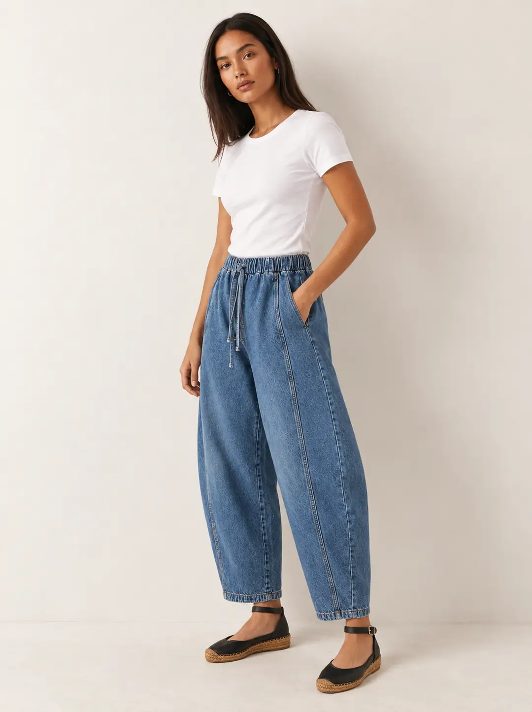 RETRO BARREL DENİM PANTOLON - MAVİ